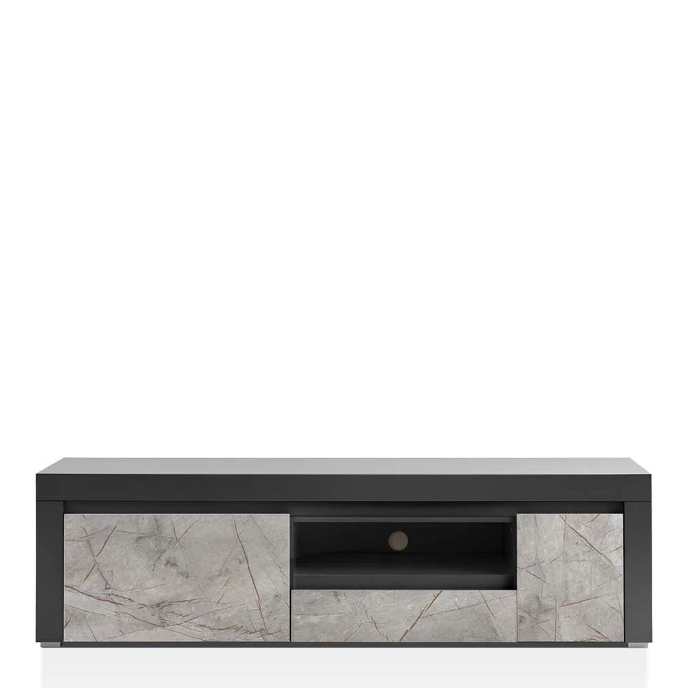 TV Unterschrank In Marmoroptik Grau - Carsuva – Bild 4