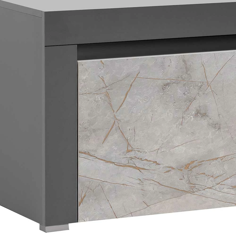 TV Unterschrank In Marmoroptik Grau - Carsuva – Bild 6