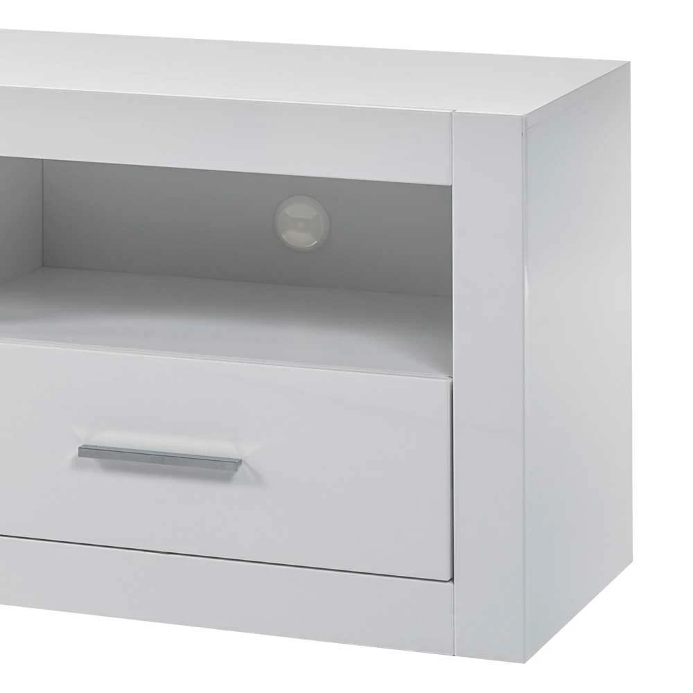 TV Unterschrank In Weiß Hochglanz Yulis Mit 2 Fächern – Bild 3