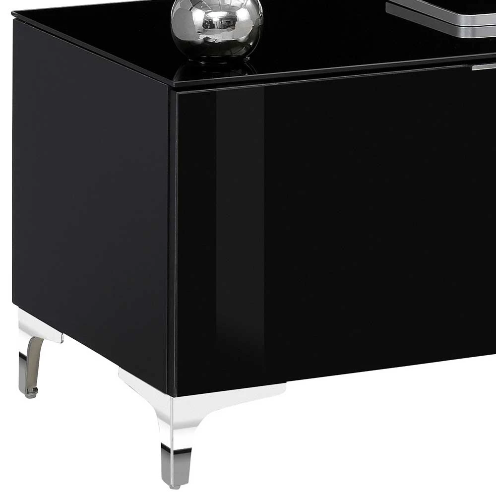 Unterschrank Für Fernseher In Schwarz & Chrom - Prosica – Bild 3