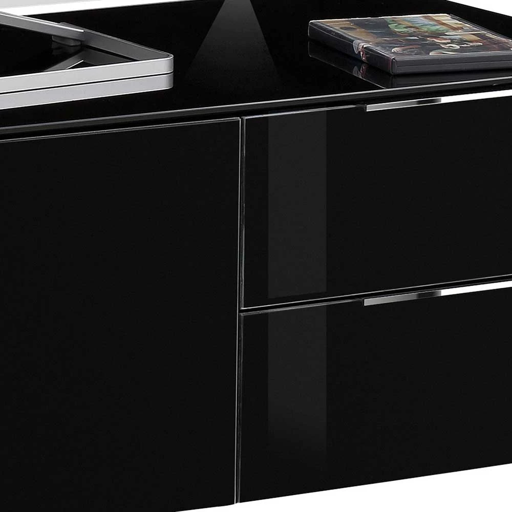 Unterschrank Für Fernseher In Schwarz & Chrom - Prosica – Bild 4