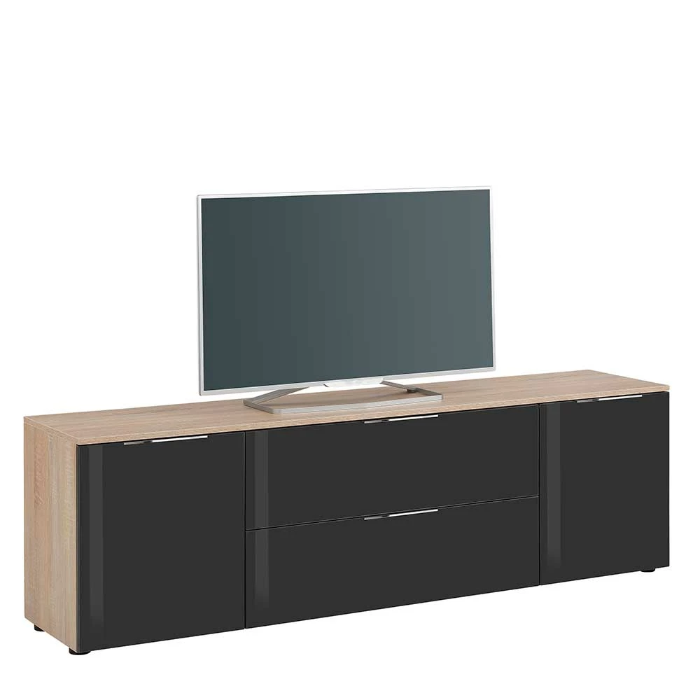 Unterschrank Für TV-Gerät In Anthrazit Glas - Adricia – Bild 2