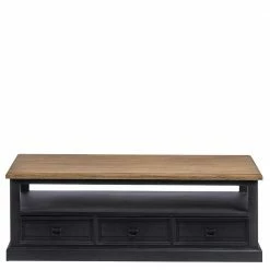 Vintage Design TV Board In Teakfarben & Schwarz - Niovan