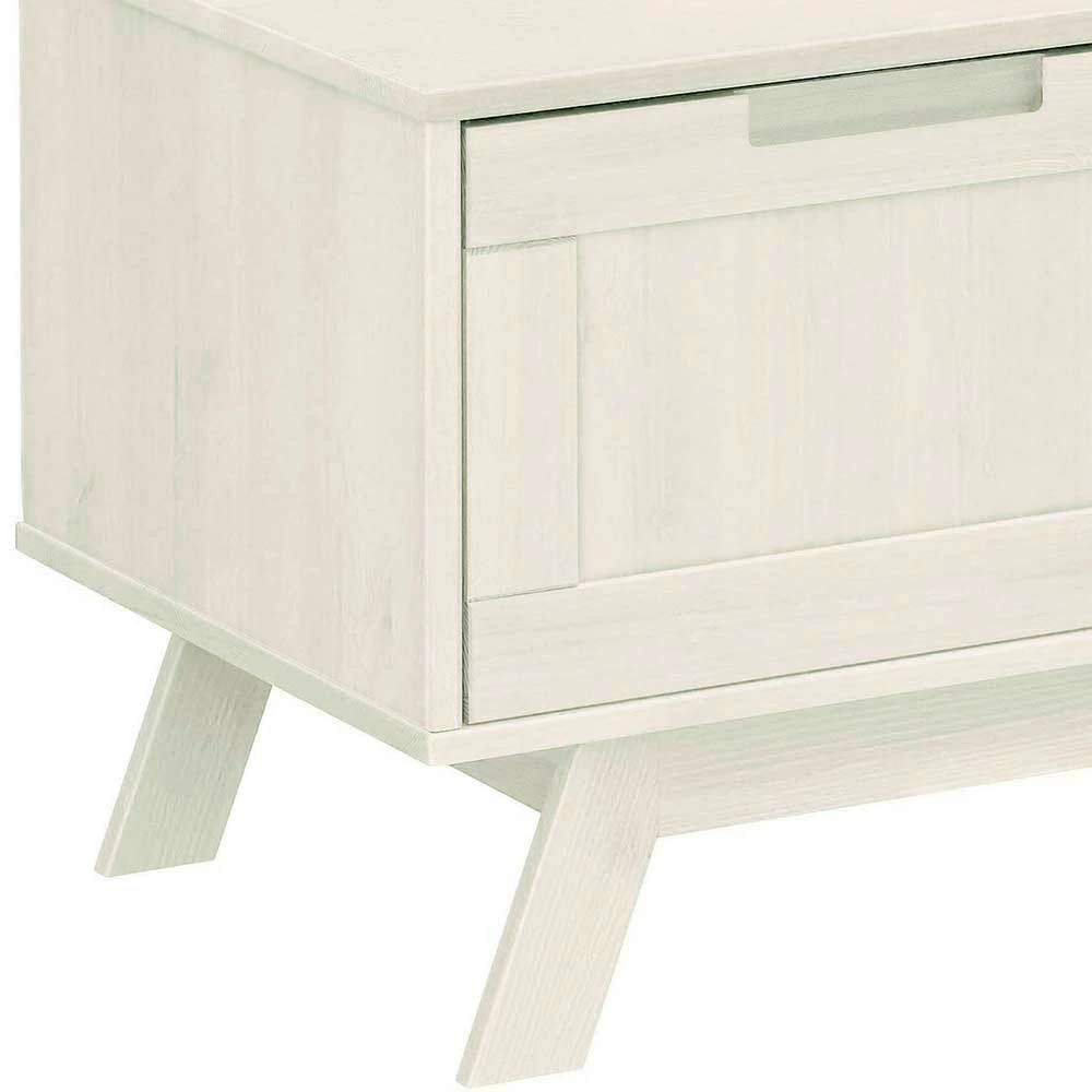 Weiß Lasierte Garderobenbank Mit Zwei Klappen - Uxenov – Bild 4