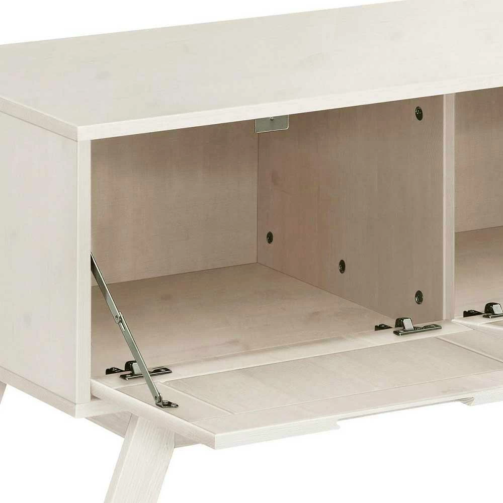 Weiß Lasierte Garderobenbank Mit Zwei Klappen - Uxenov – Bild 5