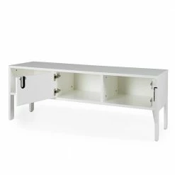 Weiße TV-Bank 137cm Breit Baiamare 2-türig 6 Weiße TV-Bank 137cm Breit Baiamare 2-türig -Troncon Shop weisse tv bank 137cm breit 2 tuerig 1 fach offen baiamare 05