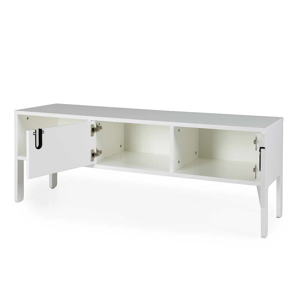 Weiße TV-Bank 137cm breit Baiamare 2-türig Weiße TV-Bank 137cm Breit Baiamare 2-türig -Troncon Shop weisse tv bank 137cm breit 2 tuerig 1 fach offen baiamare 05