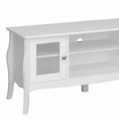 Weißer TV Unterschrank Mit Zwei Glastüren - Dosalino -Troncon Shop weisser tv unterschrank mit zwei glastueren zwei faechern dosalino 04