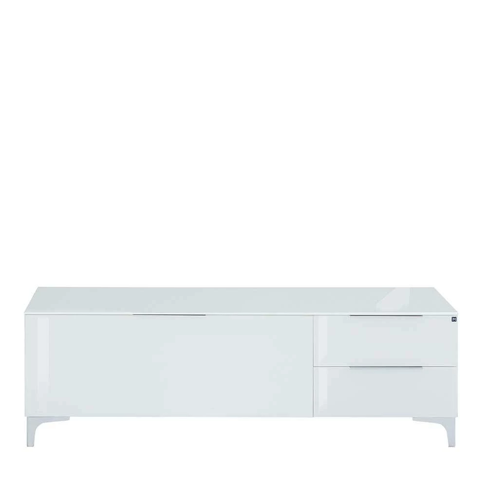 Weißes Design-Lowboard Mit Zwei Schubladen & Klappe - Zivta – Bild 3