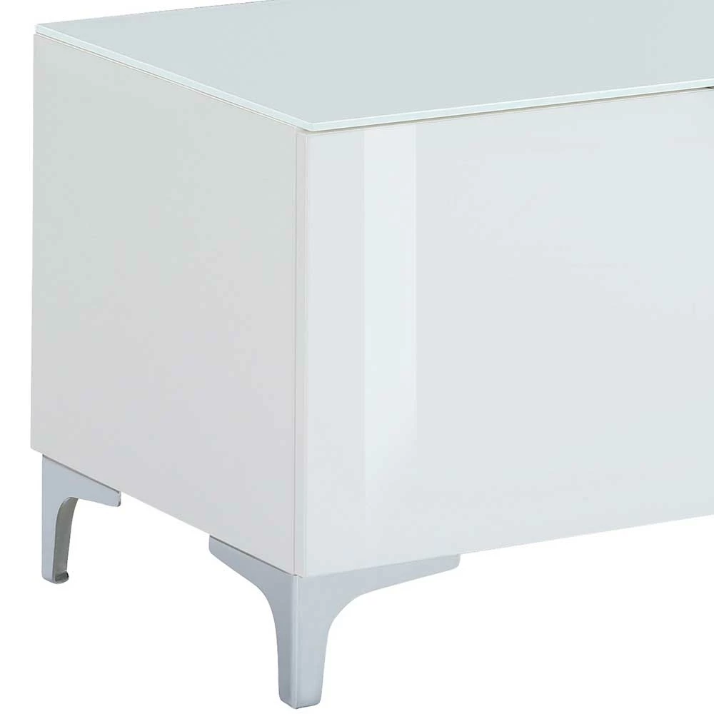 Weißes Design-Lowboard Mit Zwei Schubladen & Klappe - Zivta – Bild 4