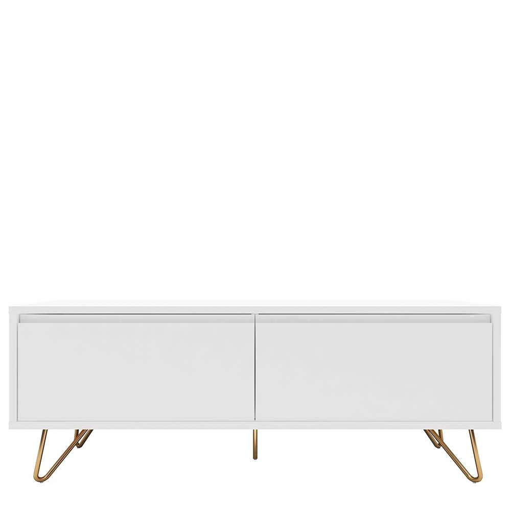 Weißes TV Lowboard Mit Klappe & Schublade - Marmore – Bild 2