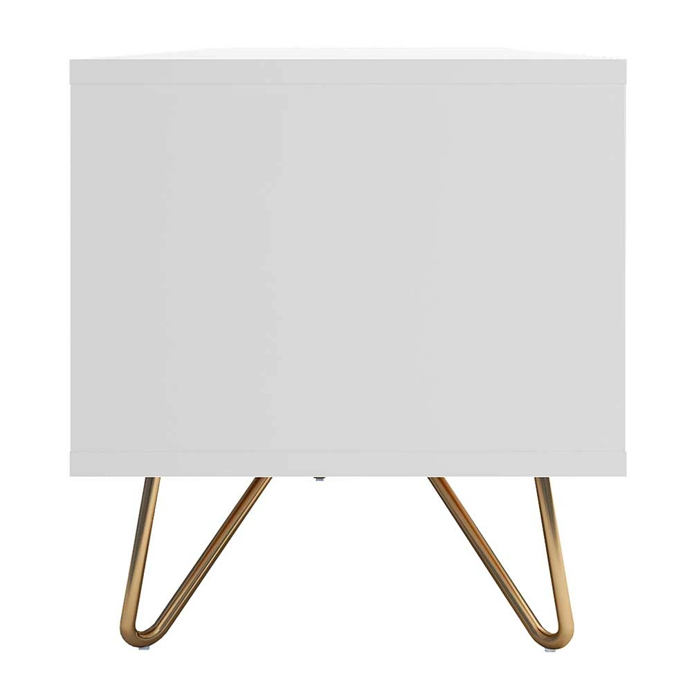 Weißes TV Lowboard Mit Klappe & Schublade - Marmore – Bild 3