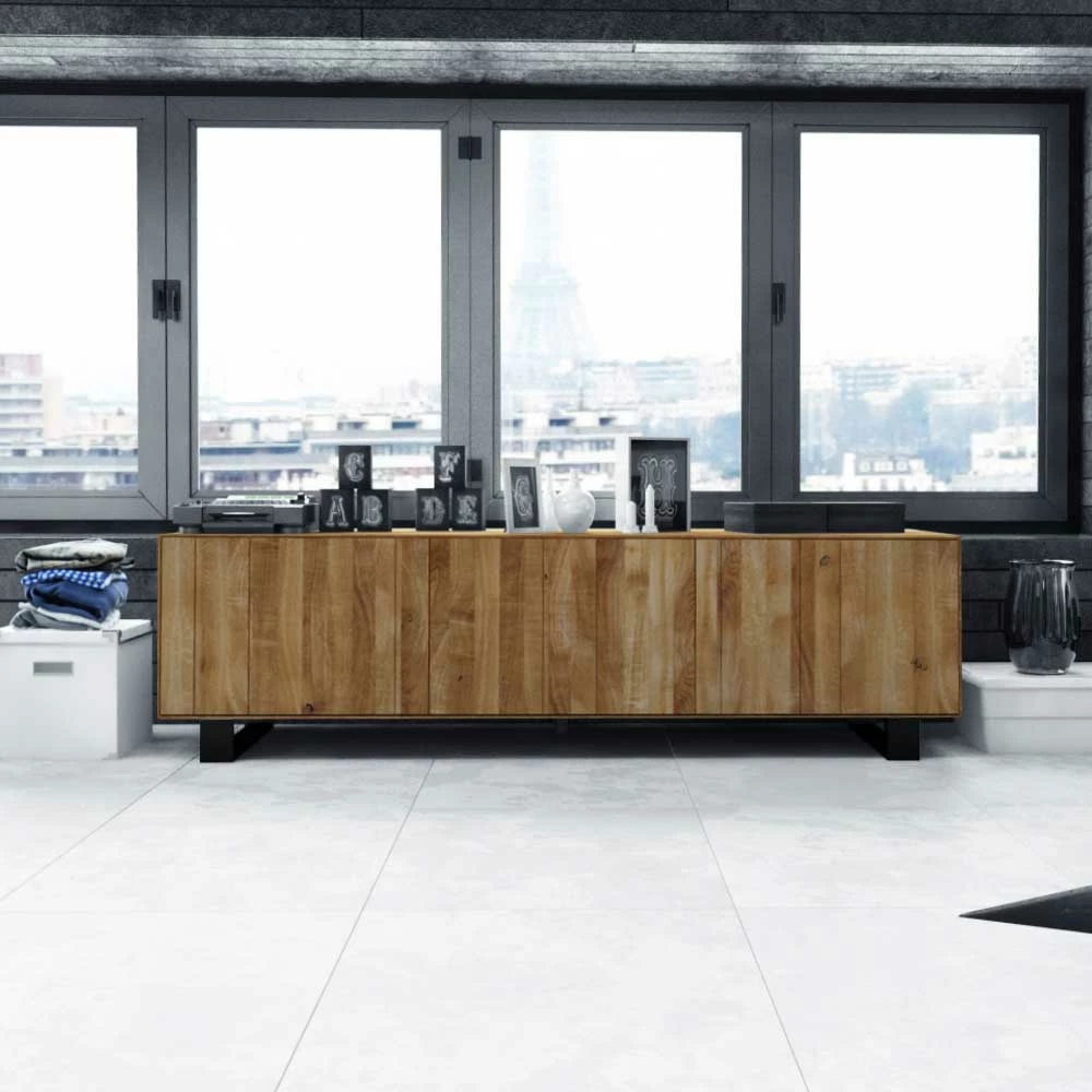 Wildeiche Lowboard Manzey Mit 3 Türen – Bild 2