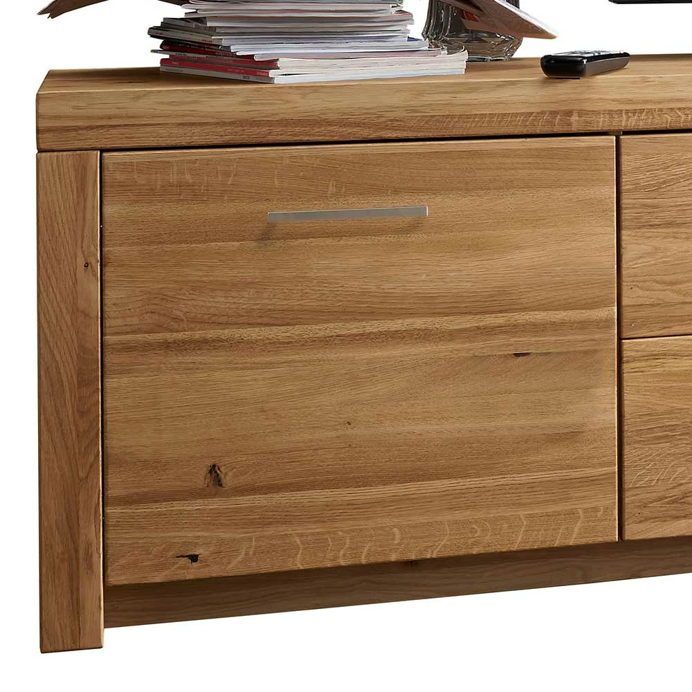 Wildeiche TV Lowboard Aus Geöltem Massivholz - Loitons – Bild 4