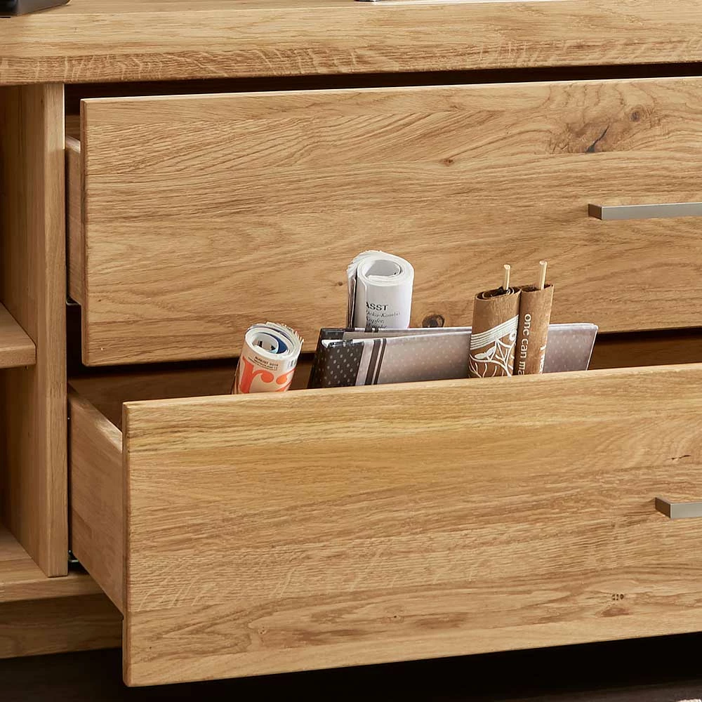 Wildeiche TV Lowboard Aus Geöltem Massivholz - Loitons – Bild 5